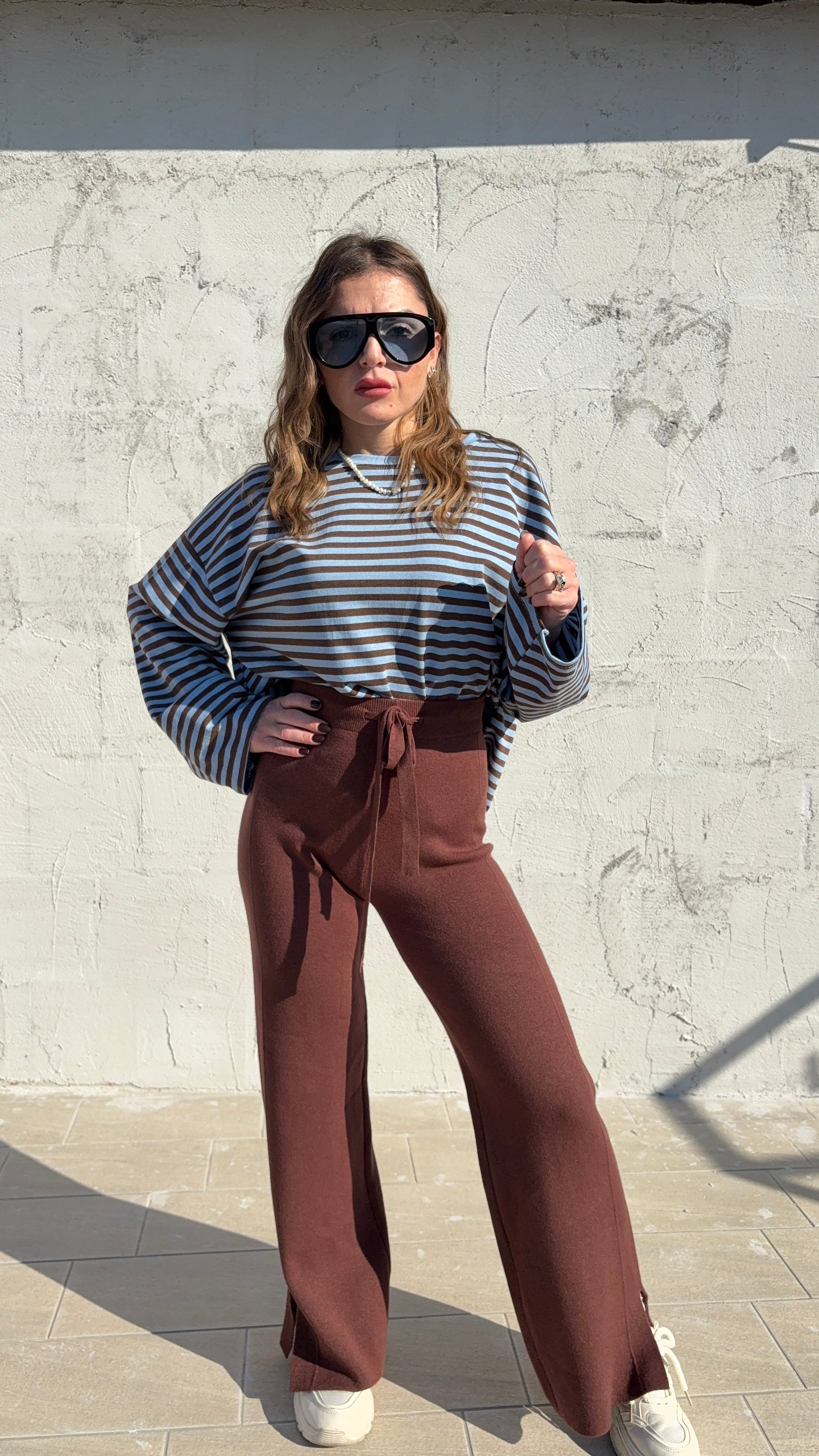 Pantalone lana zampa