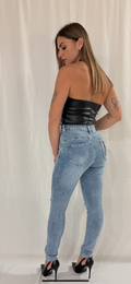 Jeans skinny strappo